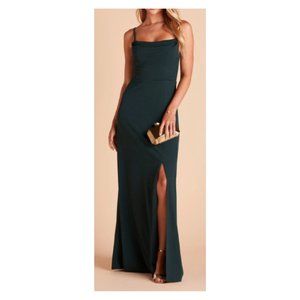 Birdy Grey Ash Cowl Neck Crepe Dress Emerald M